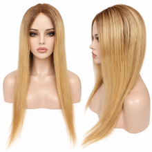 Load image into Gallery viewer, 100 % human hair long blond wig