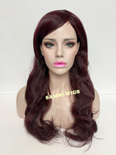Load image into Gallery viewer, F708 Long thick curly wig in burgendy red color