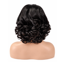 Load image into Gallery viewer, 16” 5x5 Lace Closure Human Hair Curly Bob Wig – Natural Black 1B