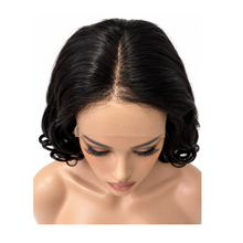 Load image into Gallery viewer, 16” 5x5 Lace Closure Human Hair Curly Bob Wig – Natural Black 1B