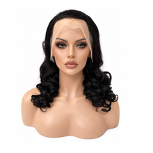 Load image into Gallery viewer, 18” 100% Human Hair 13×4 Lace Frontal Wig – Natural Black #1B