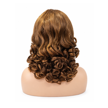Load image into Gallery viewer, 16” Auburn Curly 13×4 Lace Frontal Human Hair Wig