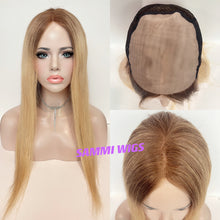 Load image into Gallery viewer, 100 % human hair long blond wig