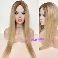 Load image into Gallery viewer, 100 % human hair long blond wig