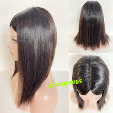 Load image into Gallery viewer, 100 % human hair dark brown wig