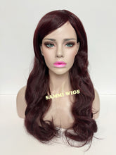 Load image into Gallery viewer, F708 Long thick curly wig in burgendy red color
