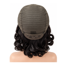 Load image into Gallery viewer, 16” 5x5 Lace Closure Human Hair Curly Bob Wig – Natural Black 1B
