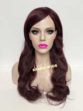 Load image into Gallery viewer, F708 Long thick curly wig in burgendy red color
