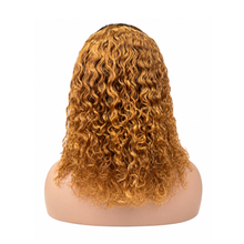 Load image into Gallery viewer, 16” Honey Blonde Curly 4” × 4” Lace Human Hair Wig – T1B/27

