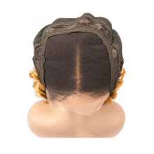 Load image into Gallery viewer, 16” Honey Blonde Curly 4” × 4” Lace Human Hair Wig – T1B/27

