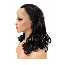 Load image into Gallery viewer, 18” 100% Human Hair 13×4 Lace Frontal Wig – Natural Black #1B
