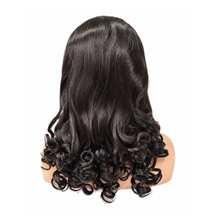 Load image into Gallery viewer, 18” 100% Human Hair 13×4 Lace Frontal Wig – Natural Black #1B
