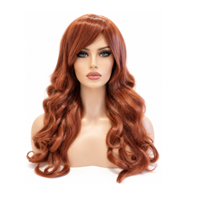 Load image into Gallery viewer, F708 Long curly wig in orange color
