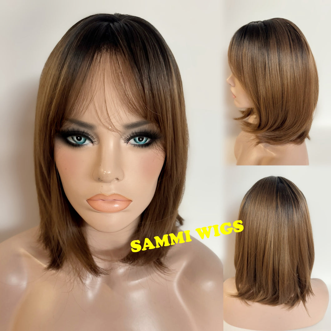 Short ombre to light brown wig