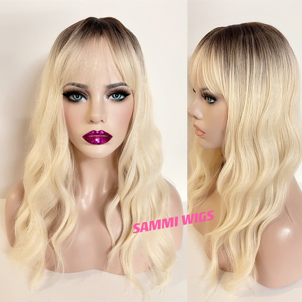 Long ombré brown to blond  wig