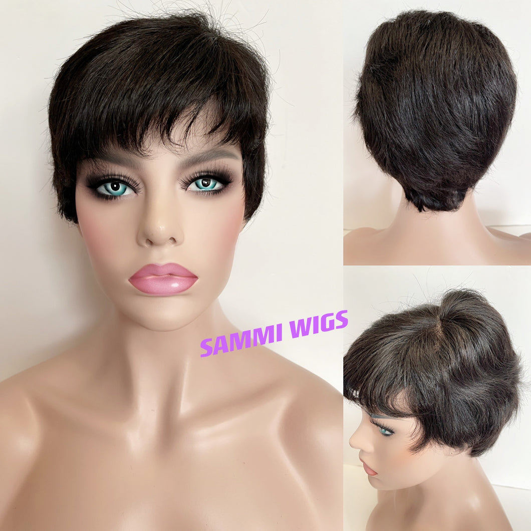 All hand made short dark wig in Japanese kk fibre