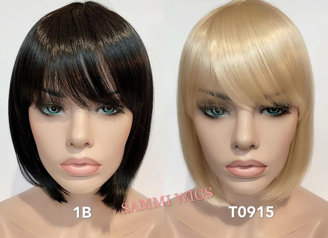 F764 Short bob wigs in black and blond colors