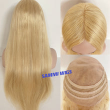 Load image into Gallery viewer, 100 % human hair long blond wig
