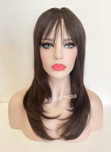 Load image into Gallery viewer, F730 Medium length wig in black and chocolate brown color

