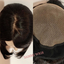Load image into Gallery viewer, Custom order all hand made 100% human hair long wig in natural black color
