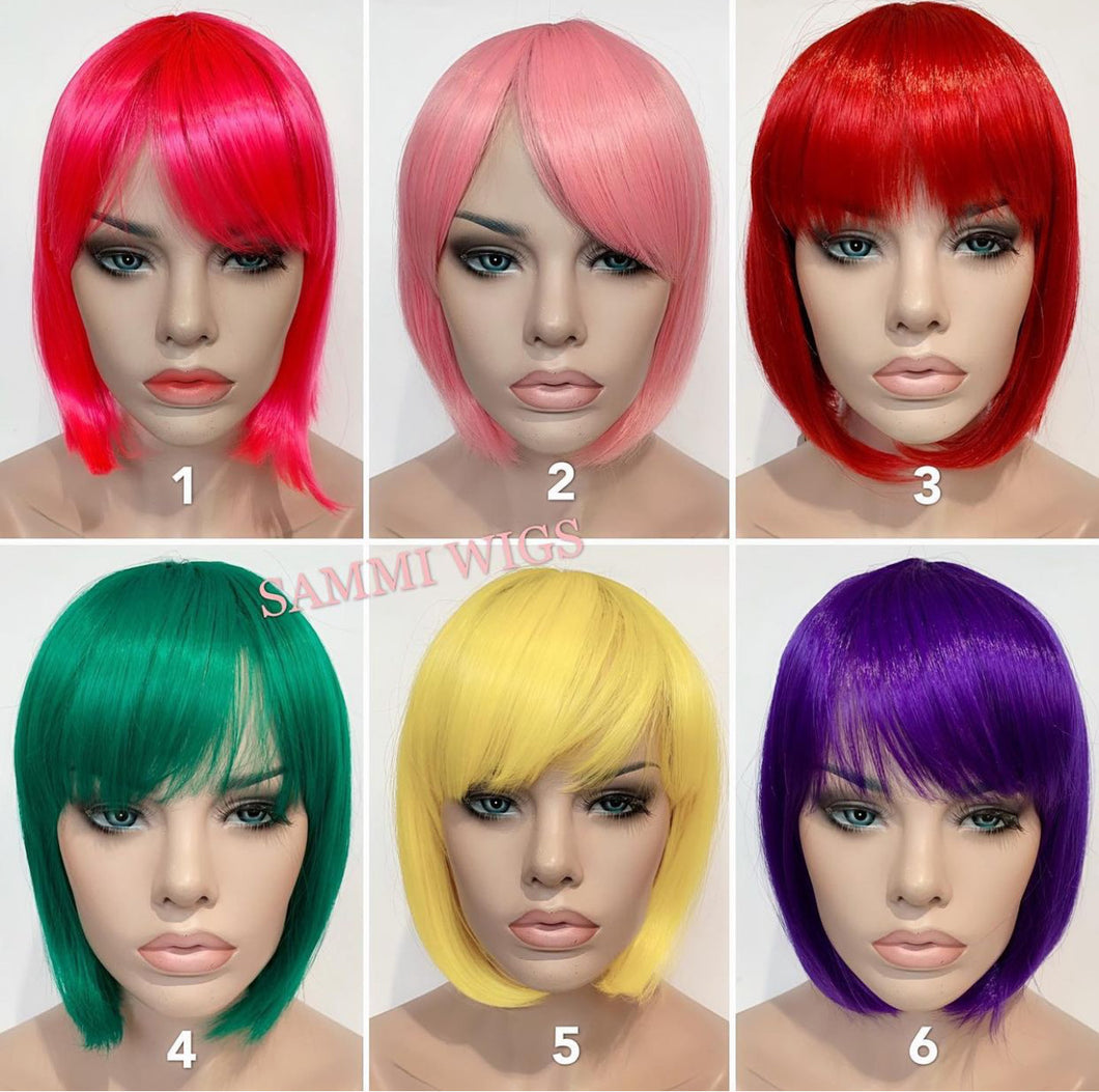 F764 Short bob color wigs