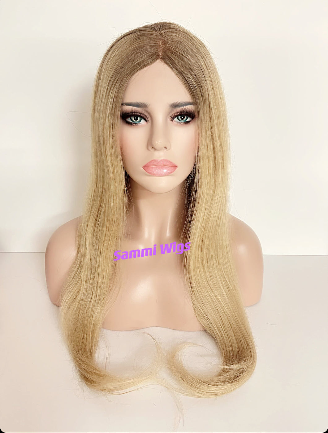 100 % human hair long blond wig