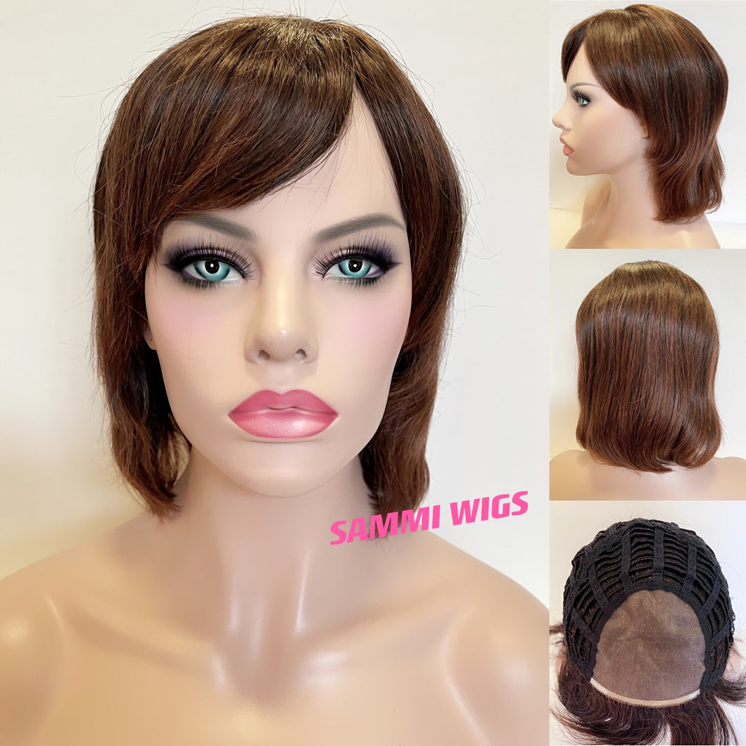 NATURAL short bob caramel brown colo wig in Japanese kk fibre