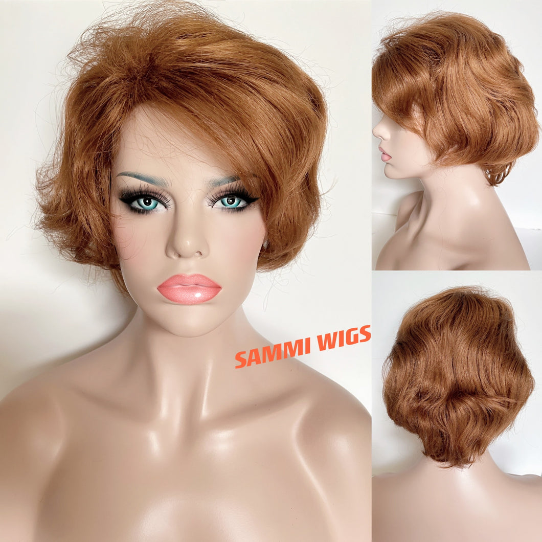 Short ginger orange wig