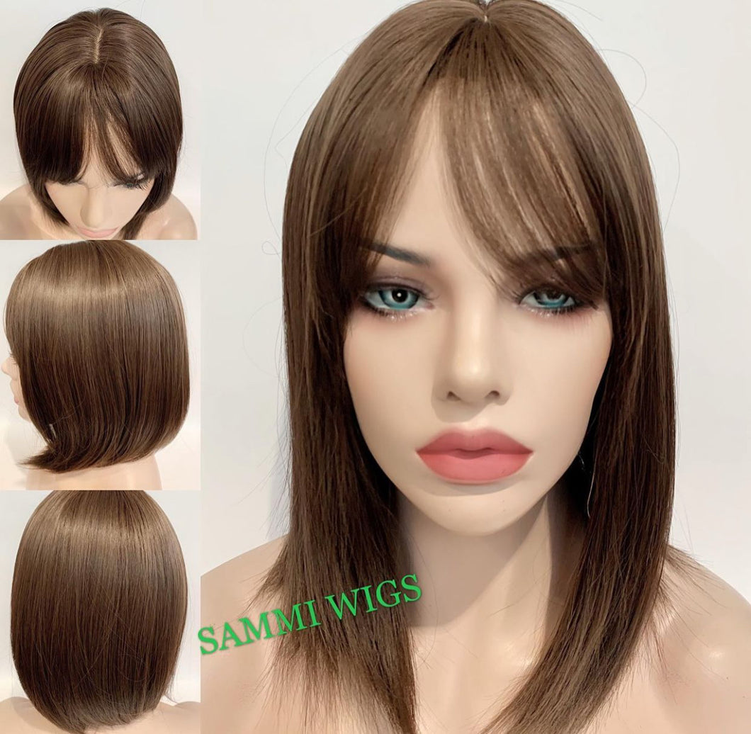 Cool brown color short wig