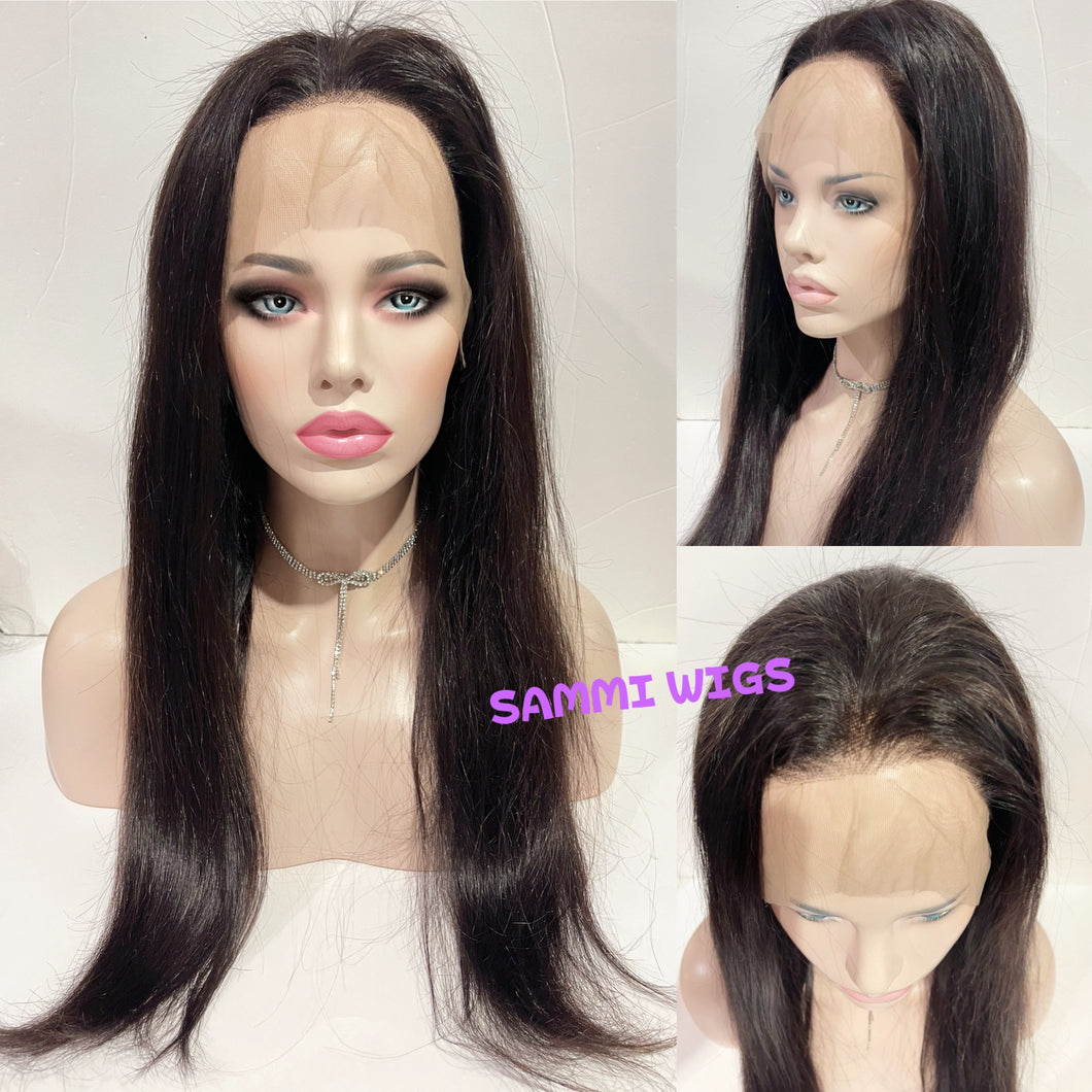 100% human hair lace front long dark brown curly wig