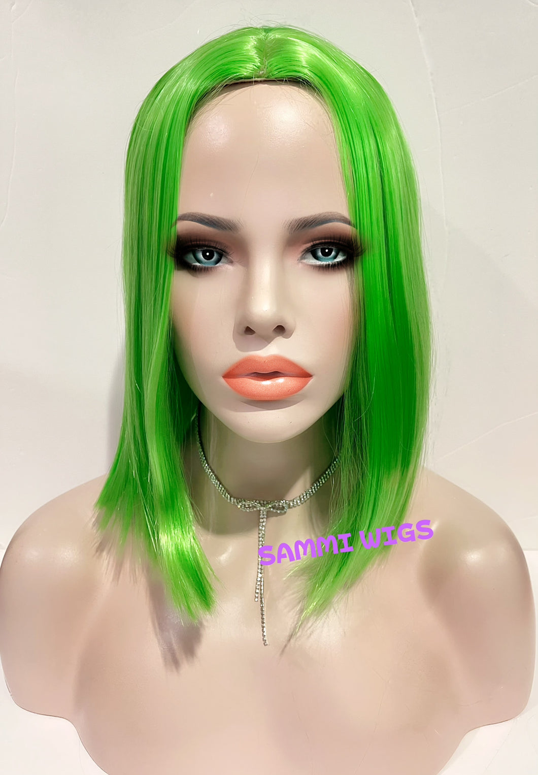 Short green wig